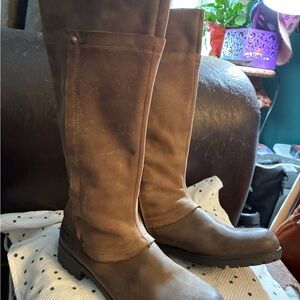 Clarks Dark Brown Leather Tall Boots